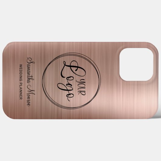 Business Logo Faux Roos Gold Foil Case-Mate iPhone Case (Achterkant (horizontaal))