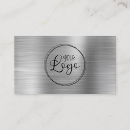 Business Logo Faux Silver Ombre Folie Visitekaartje