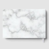 Business Logo Faux Wit Marmer en Goud Tekst Gastenboek (Achterkant)