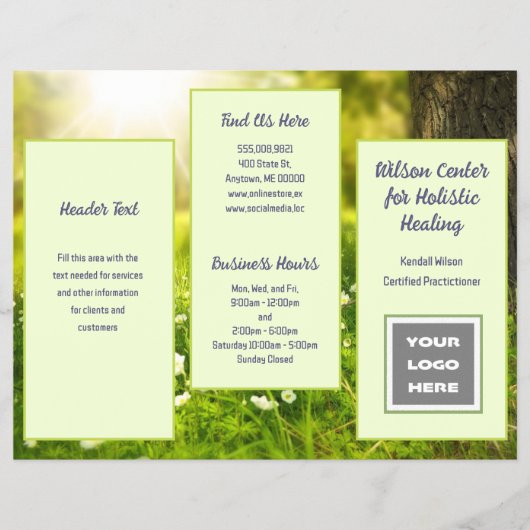 Business Logo Folded Brochure Sunshine Green (Voorkant)