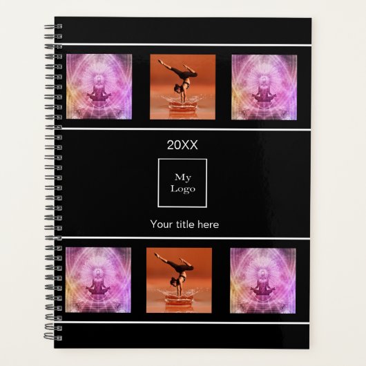 Business logo foto collage zwart wit planner (Voorkant)