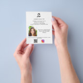 Business logo foto qr code instagram white flyer (Hand)