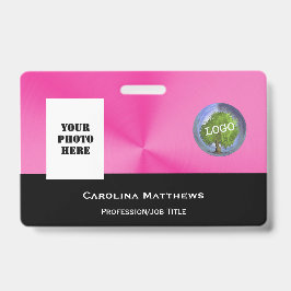 Business Logo Foto Roze Black Badge