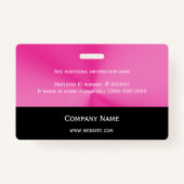 Business Logo Foto Roze Black Badge (Achterkant)