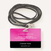 Business Logo Foto Roze Black Badge (Achterkant met draagriem)