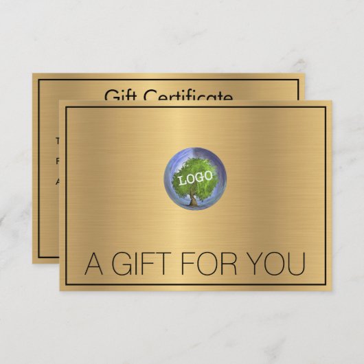 Business Logo Gold Cadeaubonnen (Voorkant / Achterkant)
