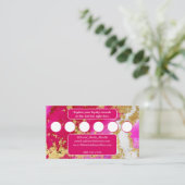 Business Logo Gold Elegance Pink Geode Informatiekaartje (Staand voorkant)