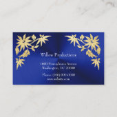 Business Logo Gold Foil Flower Corner Blue Visitekaartje (Achterkant)