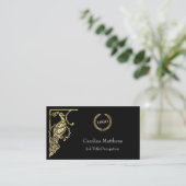 Business Logo Gold Foil Peacock Bird Visitekaartje (Staand voorkant)
