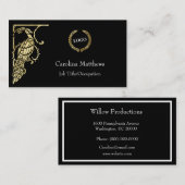 Business Logo Gold Foil Peacock Bird Visitekaartje (Voorkant / Achterkant)