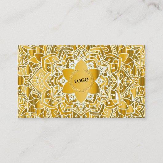 Business Logo Gold Mandala Visitekaartje (Voorkant)
