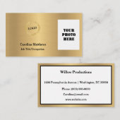 Business Logo Gold Photo Visitekaartje (Voorkant / Achterkant)