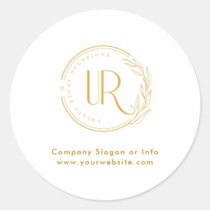 Business Logo Gold Script Modern Professional Ronde Sticker