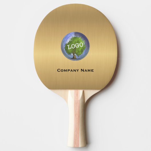 Business Logo Gold Tafeltennisbatje (Voorkant)