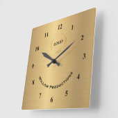 Business Logo Gold Vierkante Klok (Hoek)