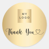 Business logo goud dank u ronde sticker (Voorkant)