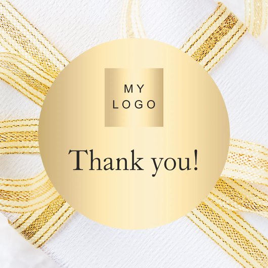 Business logo goud dank u ronde sticker