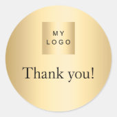 Business logo goud dank u ronde sticker (Voorkant)