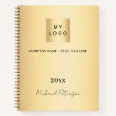 Business logo goud elegante naam script notitieboek (Voorkant)