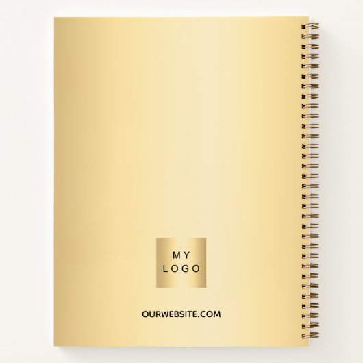 Business logo goud elegante naam script notitieboek (Achterkant)