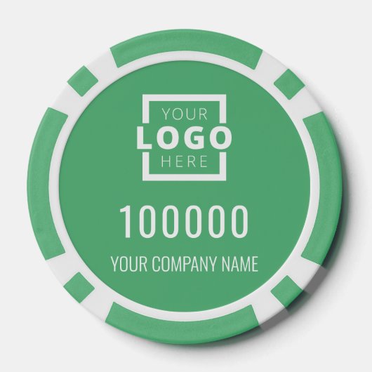 Business Logo Green Poker Chips (Achterkant)