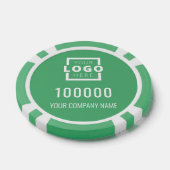 Business Logo Green Poker Chips (Enkel)