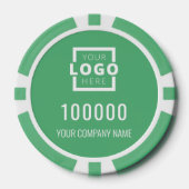 Business Logo Green Poker Chips (Voorkant)