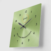Business Logo Green Vierkante Klok (Hoek)