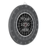 Business Logo Grey Bedrijf Promotie Modern Dartbord (Voorkant Links)