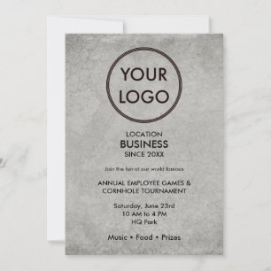 Business Logo Grey Grunge Annual Employee Event Kaart