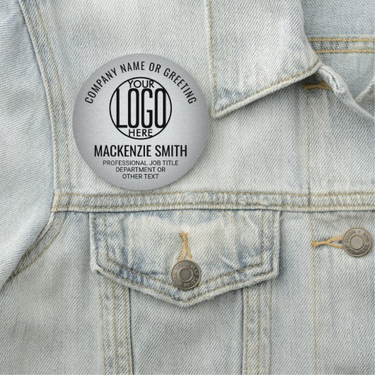 Business Logo Grijs Kleur Gedrukt Plastic Medewerk Naamplaatje (In situ)