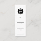 Business Logo Hang Label Kleding met zwaaien QR-co (Voorkant)