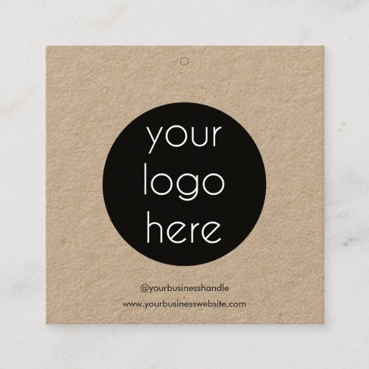 Business Logo Hang Label Kleding Zeggen Details (Voorkant)