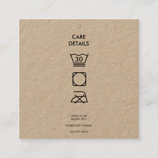 Business Logo Hang Label Kleding Zeggen Details (Achterkant)