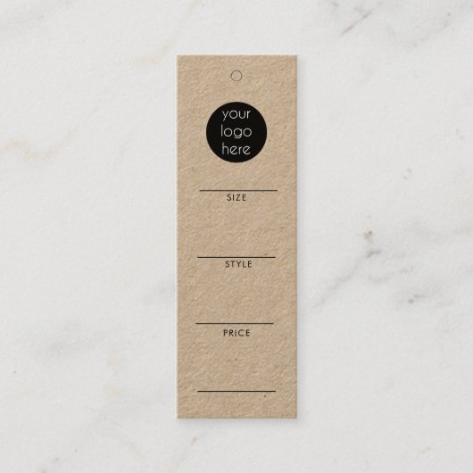 Business Logo Hang Label Kleding Zingende Prijs La (Voorkant)