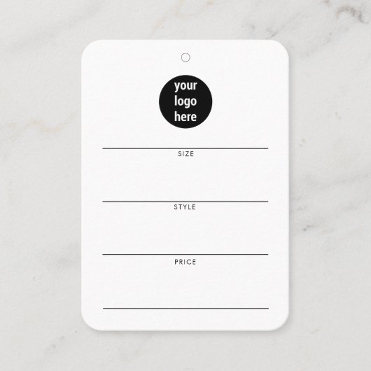 Business Logo Hang Label Kleding Zingende Prijs La (Voorkant)