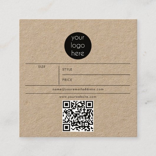 Business Logo Hang Label Price Clothing Swing Labe (Voorkant)