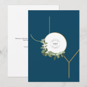 Business Logo Happy Holidays Blue Vertical Joy Feestdagenkaart (Voorkant / Achterkant)