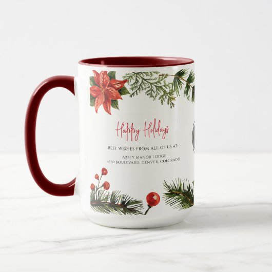 Business Logo Happy Holidays Employees Christmas Mok (Links)