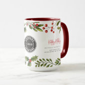 Business Logo Happy Holidays Employees Christmas Mok (Voorkant rechts)