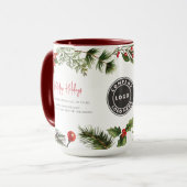 Business Logo Happy Holidays Employees Christmas Mok (Voorkant links)