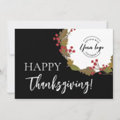 Business logo Happy Thanksgiving Fall Leaves Feestdagenkaart (Voorkant)