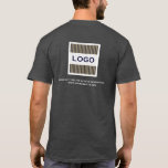 Business Logo Heather Gray T-shirt<br><div class="desc">Eenvoudige douane grijze bedrijfs sjabloon in moderne minimalistische stijl met gemakkelijk om sjabloon voor uw bedrijfs logo bij te werken. De logo van het bedrijf op voorzijde verlaten; grote bedrijfstekst en douanetekst op rug. Ontworpen met een vierkant afbeelding van het logo, kunt u aanpassen door de tekst en het afbeelding...</div>