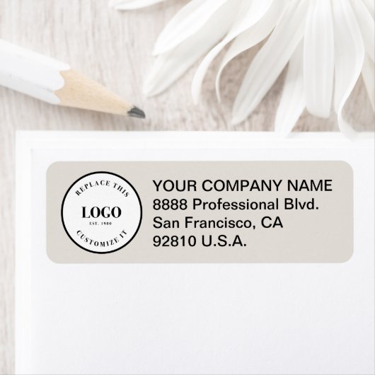 Business logo here Custom Corporate beige Etiket (Insitu)