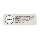 Business logo here Custom Corporate beige Etiket (Voorkant)