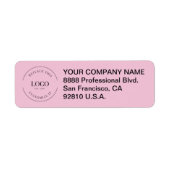 Business logo here Custom Corporate Pink Etiket (Voorkant)
