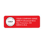 Business logo here Custom Corporate red Etiket (Voorkant)