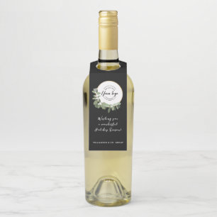 Business logo Holiday Message Modern Wreater Flessenhanger