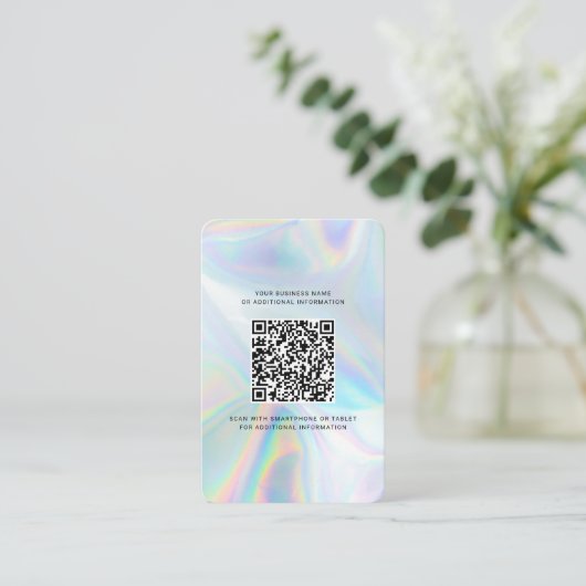 Business Logo Holographic QR Code DIY toevoegen Visitekaartje (Staand voorkant)