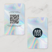 Business Logo Holographic QR Code DIY toevoegen Visitekaartje (Voorkant / Achterkant)